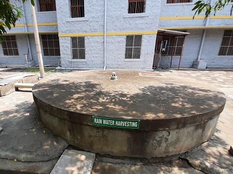 Rain water Collection Tank near Malaimagal Illam Hostel in Main Campus