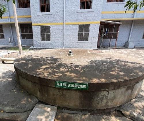 Rain water Collection Tank near Malaimagal Illam Hostel in Main Campus